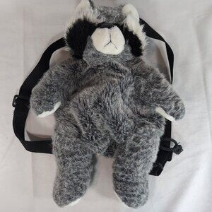 Jay Gur 1995 Racoon Plush Backpack Bag Animal Gray Deadstock Gurilla Biscuit Vtg